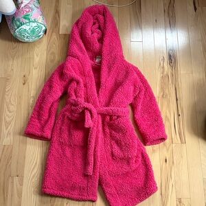 Pottery Barn teen Cozy Hooded Robe in Bright Pink